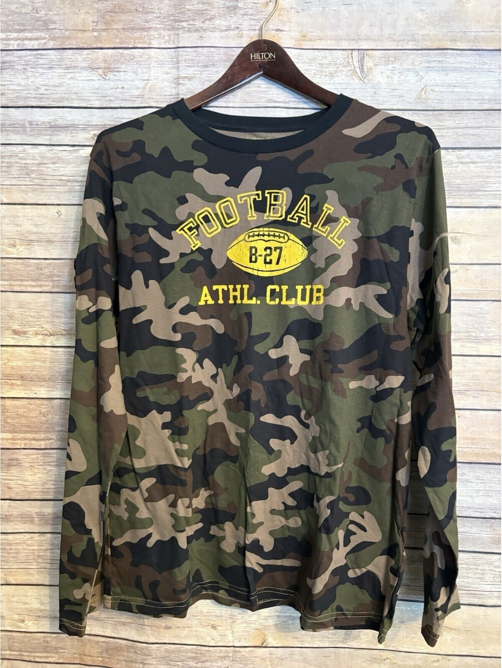 Polo Ralph Lauren Boys' Multicolor Camo Print Long Sleeve Tee Shirt Sz 6